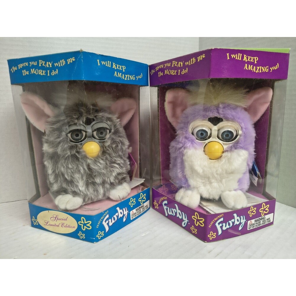 Lot Of 2 Vintage Furbys Non-working With Box And Paperwork